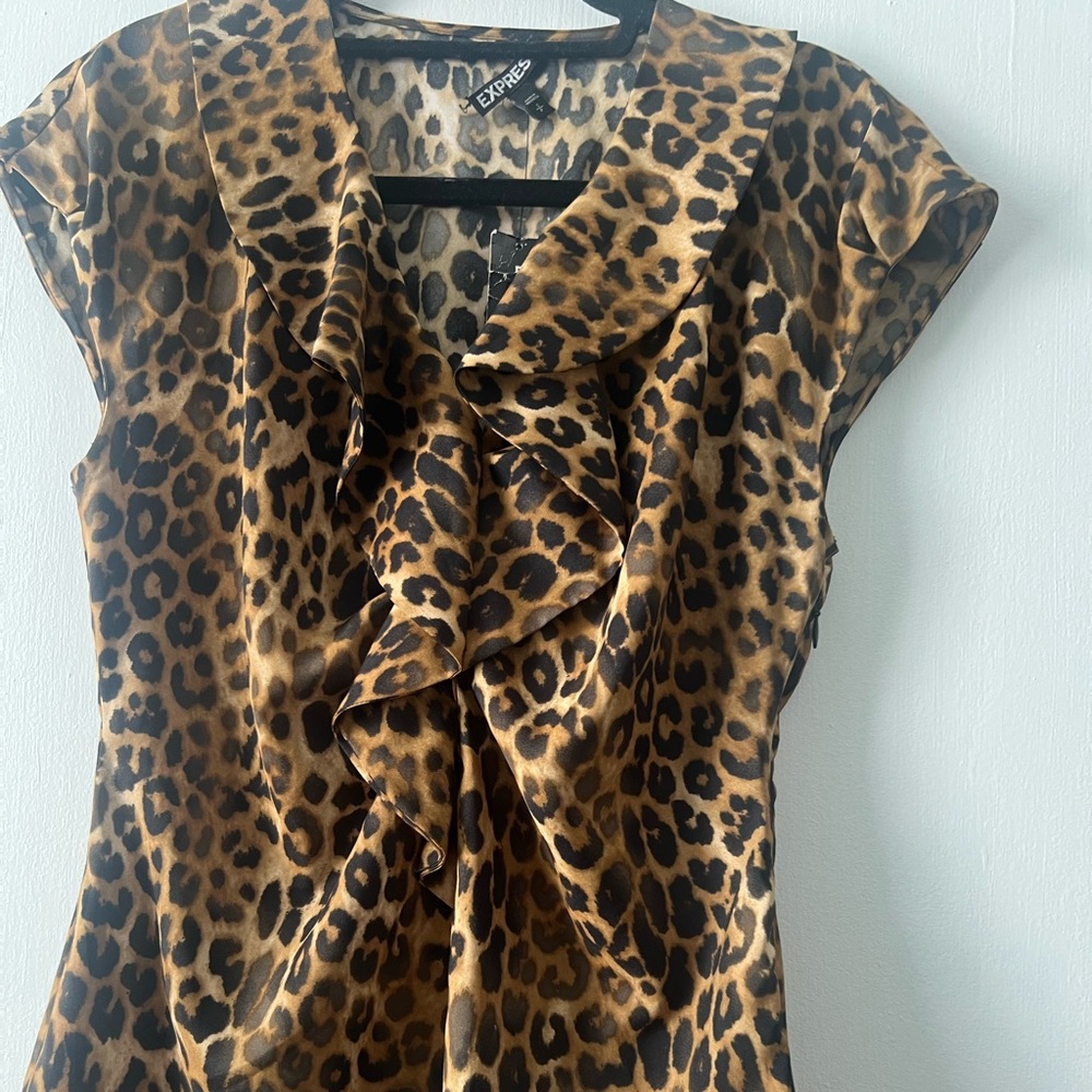Express Animal Print Coat with Black Accents